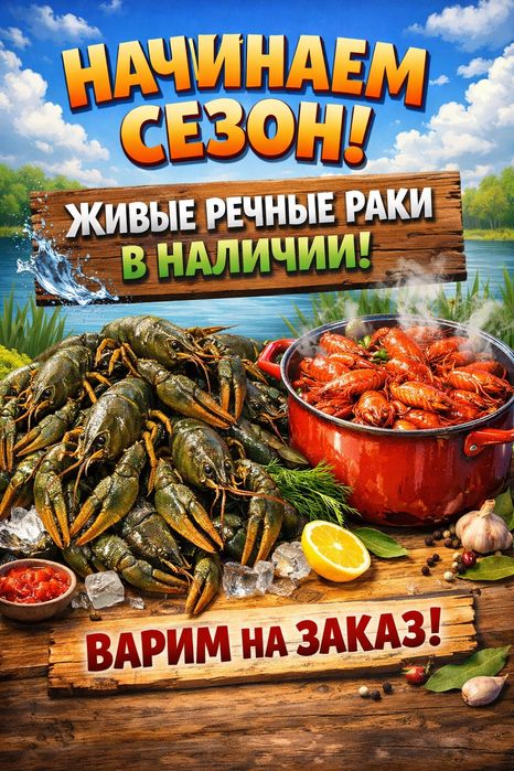 Раки живые и варёные