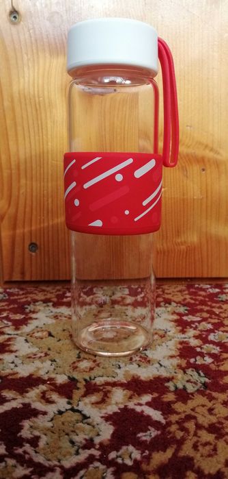 Pahar sticla voiaj cu dop ermetic