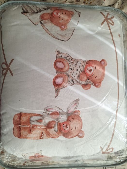 Спален комплект 4 части Lorelli - Мече с възглавничка, бежов