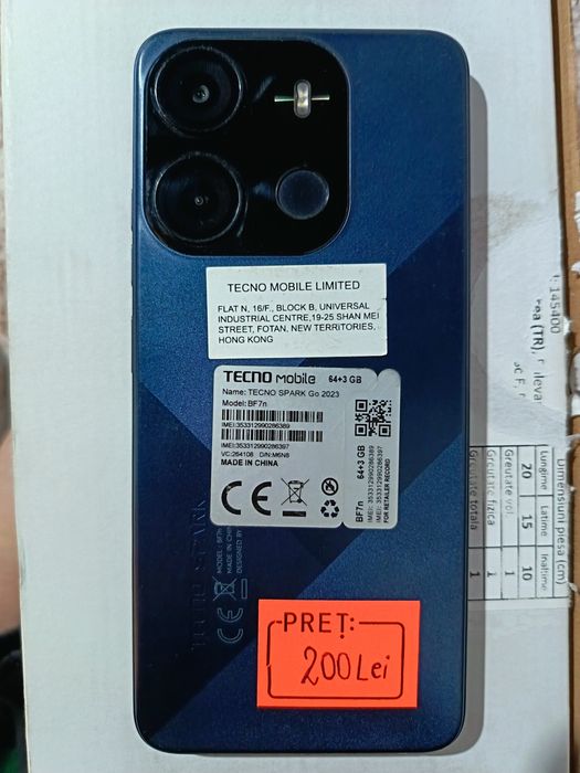 TECNO SPARK Go 2023 – 64GB, Dual Sim