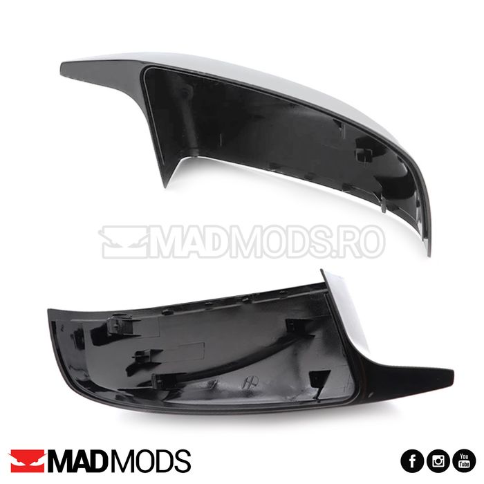 Set capace oglinzi M Performance BMW X5 X6 E70 E71, Negru Lucios