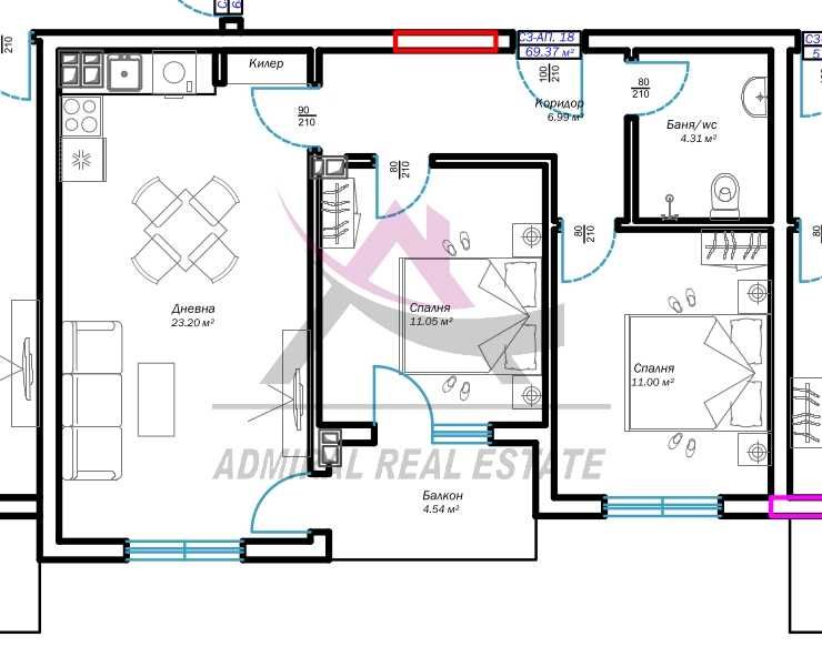 Продава се Тристаен апартамент в Варна, Възраждане 3 - 80 кв.м за 988 €/кв.м - Снимка #1