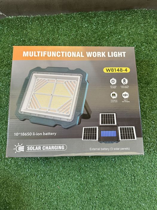 Lampă Solară LED Puternică cu Acumulator și Power Bank – Pescuit, Camping, Curte.