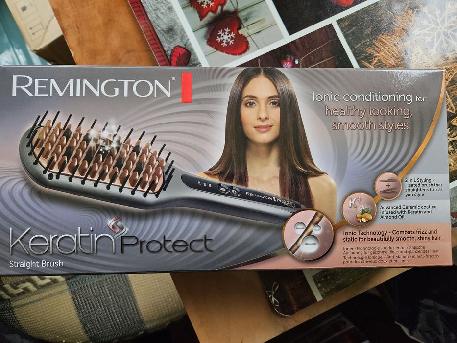 Perie electrica de indreptat parul Remington Keratin Protect CB7480, 2