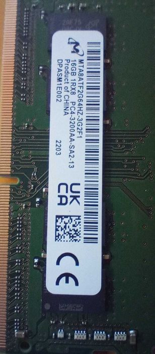 Vând 8GB DDR4 1.2V Laptop Micron 2600MHz Nou