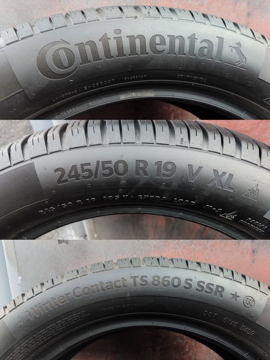 4броя зимни гуми 245/50/19 CONTINENTAL TS860S