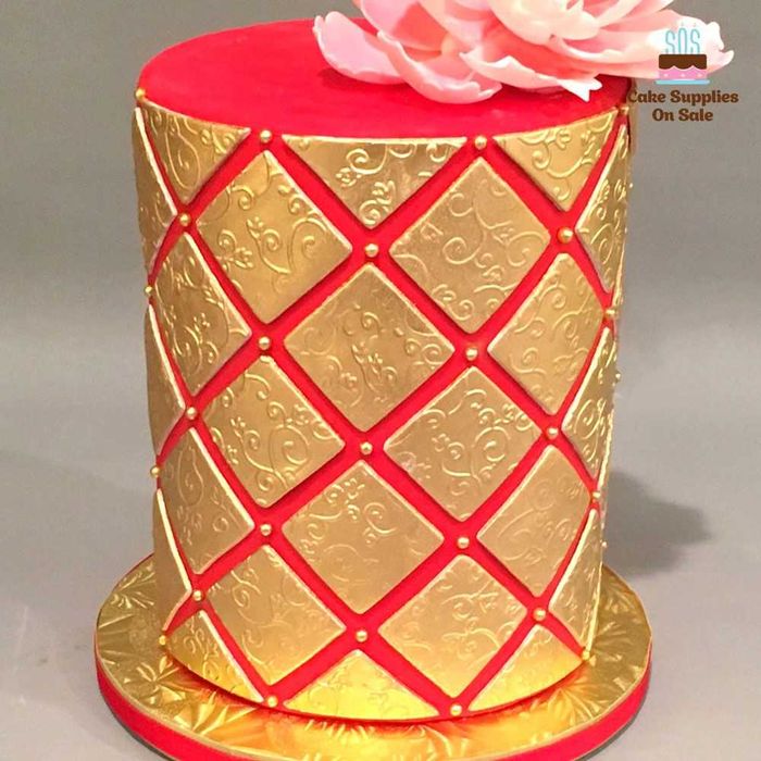 5 Броя Подложка за Торта, Луксозна Подложка, Височина 12 мм, Златисто