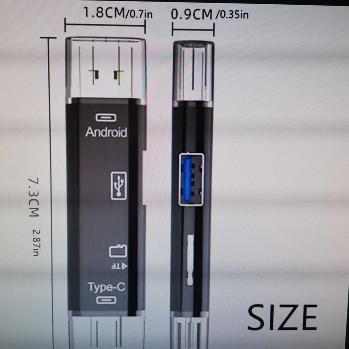 Четец 5 в 1-(Type-C,Micro USB,USB,SD и TF-карти)