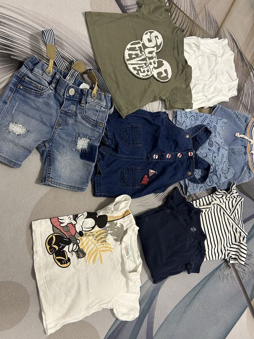 Haine vara pentru bebelusi, body, pantaloni scurti, marimea 62/68
