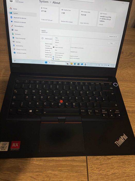 Лаптоп Lenovo ThinkPad i7-10510U/512SSD/16RAM/Win11