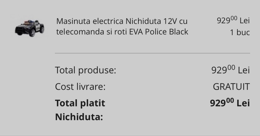Masinuta electrica cu telecomanda politie