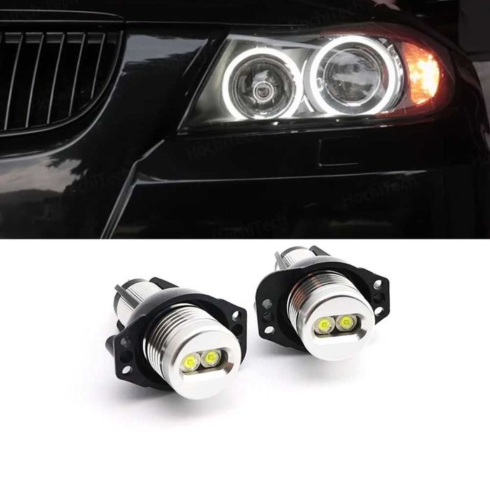 Set LED Canbus Angel Eyes lumina alba BMW Seria 3 E90 E91 NFL cu xenon