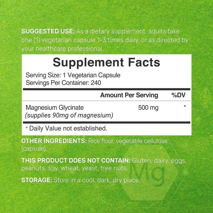 Глицинат магния 500мг 240 капсул Magnesium Glycinate из Америки