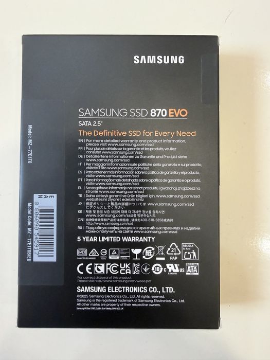 Samsung 870 EVO 1TB SSD SATA 2.5” – нов, неупотребяван