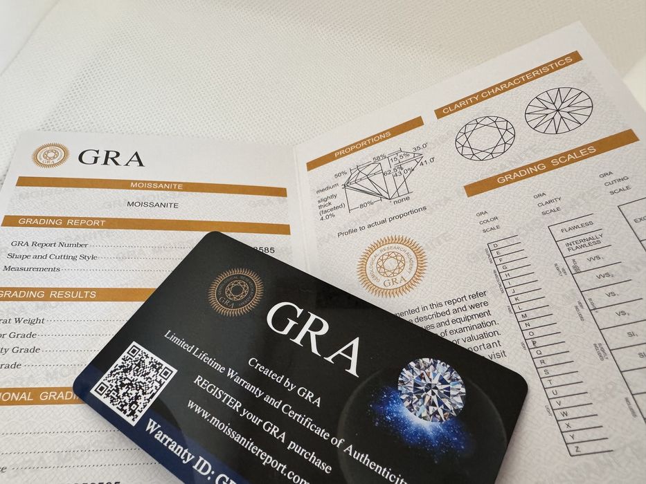 Нови Годежни пръстени с диамант (мойсанит, лаб. диамант), GRA