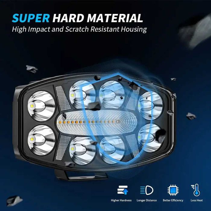 LED мощен диоден фар 12-24V за камиони трактори джипове 10C04