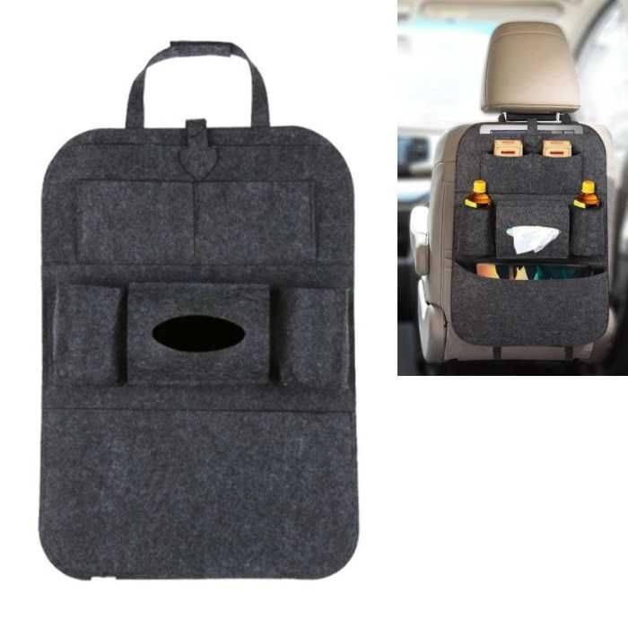 Текстилен органайзер за седалка - 2204 - сив