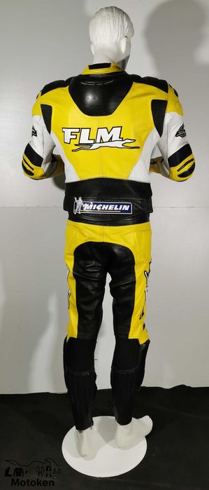 Costum moto piele FLM cu cocoasa marime 50