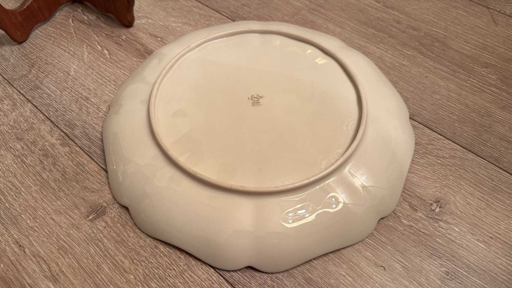 Lenox, 1980г– Голямо Коледно плато, златен печат.