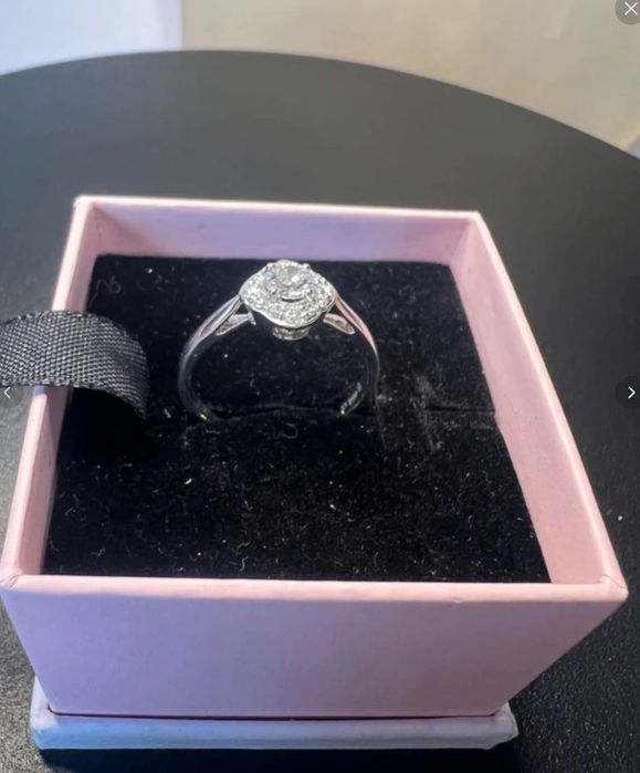 Inel de logodnă Coriolan aur alb 18K cu diamante naturale 0,464 ct