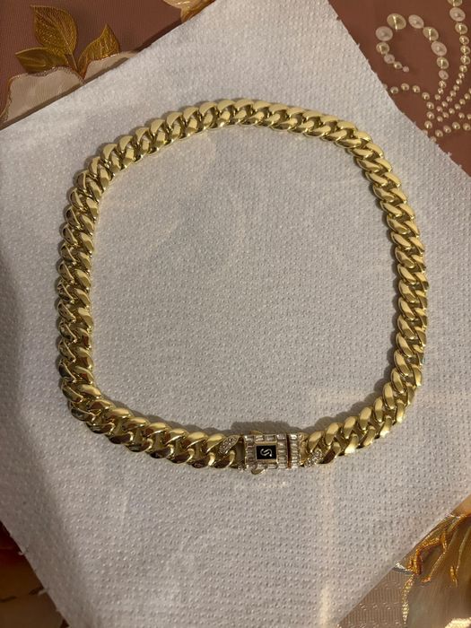 Lanț cuban placat cu aur