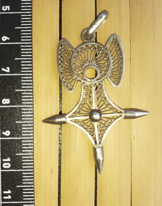 Cruce tuaregă filigran - Agadez, Burkina Faso, 4,5 x 3,5cm