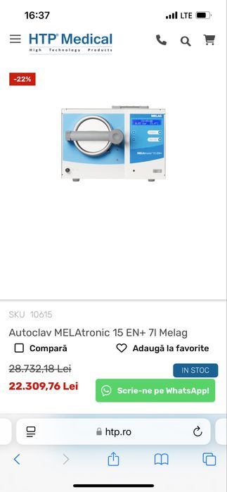 Autoclav sterilizator cosmetica salon beauty Melag Melatronic 15+