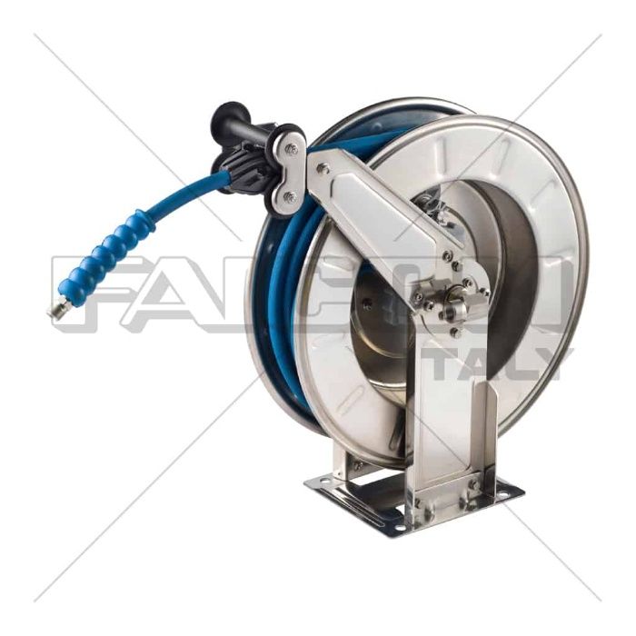 Tambur automat inox AISI 304 +20 mt furtun apa max 400bar/150grd C