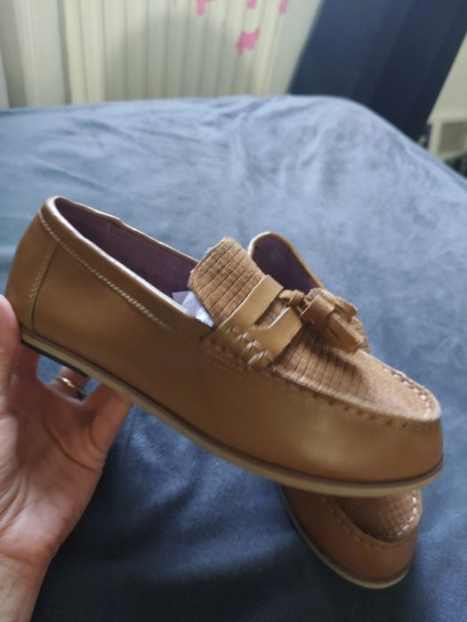 Mocasini din piele pentru băieți River Island - noi u etichetă