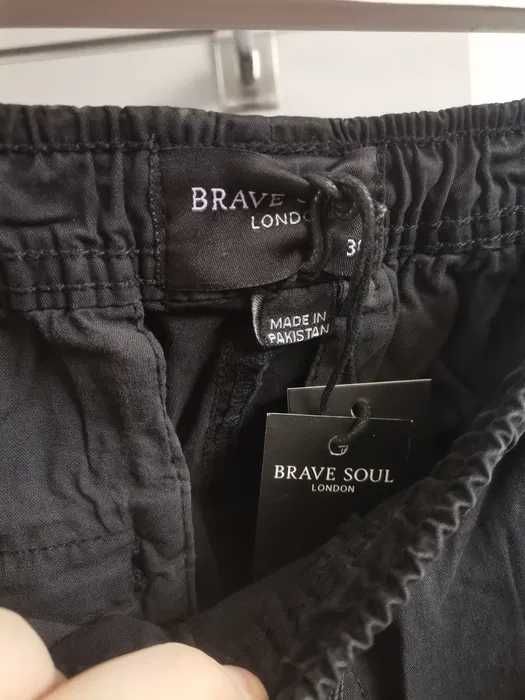 Уникален карго панталон Brave Soul W30 W32 W34 черен долнище