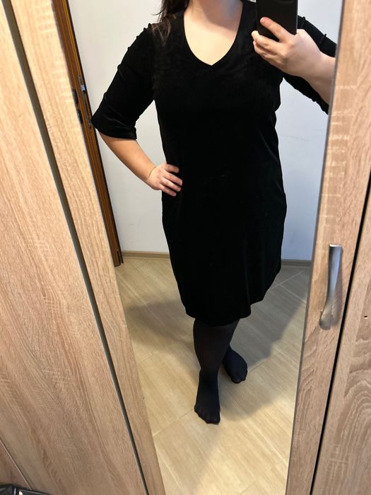 Черна кадифена рокля Рр ХЛ