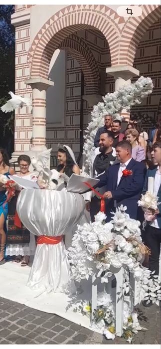 Fum greu,gheata carbonica,artificii interior_exterior , porumbei albi