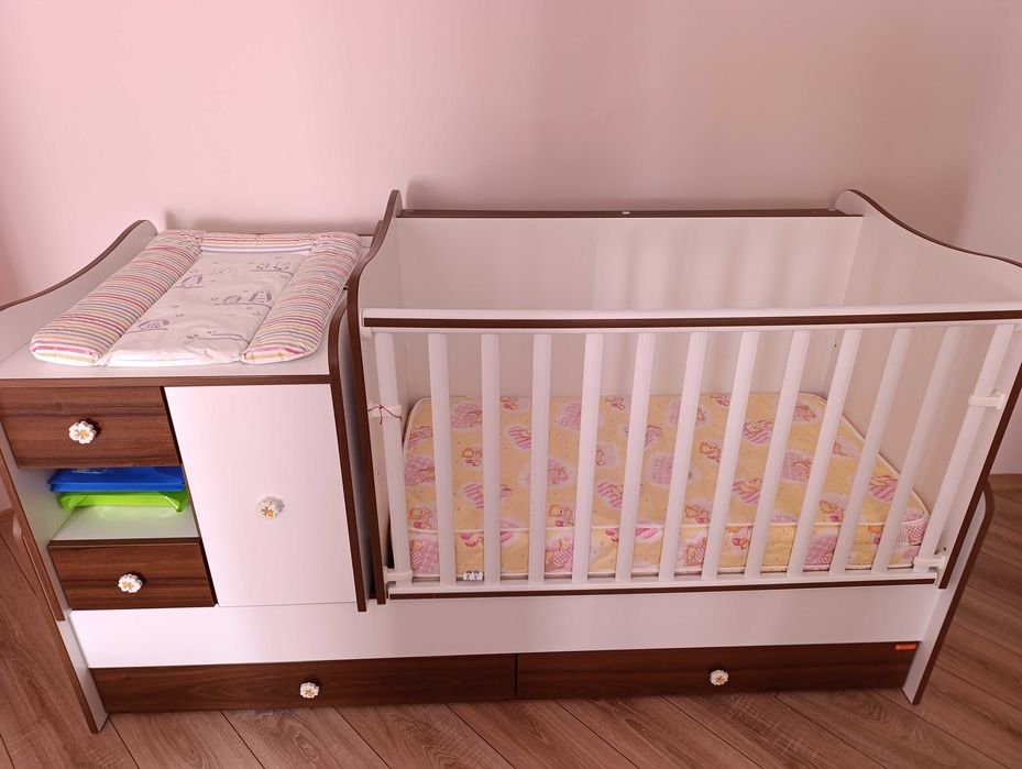 Трансформираща бебешка кошара Lorelli MiniMax 190/72 см New + матрак и подлошка за смяна на памперси