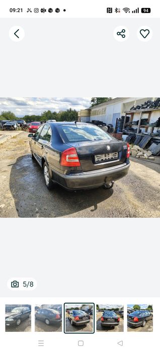 Piese cutie ușa  bara spate  planșa bord  caseta direcție faruri jug fuzeta planșa bord kit pornire etrieri compresor clima  Skoda Octavia 2 1.9tdi