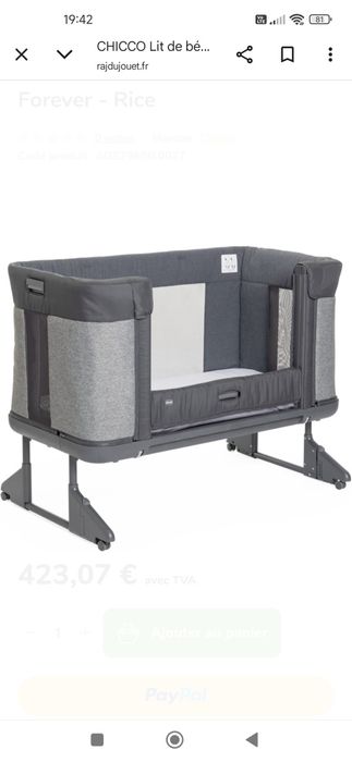 Pătuț bebe Chicco next2 Me Forever 3 în 1 Gry