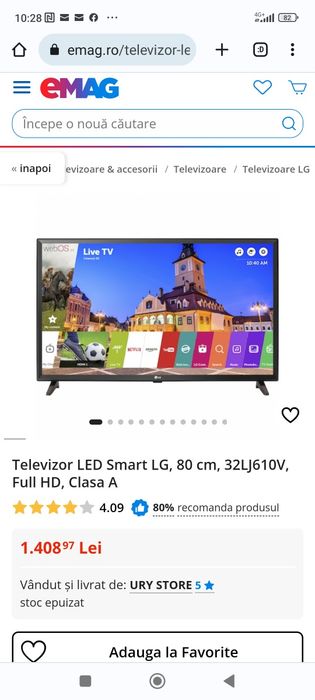 LG  Full HD 80 cm 32LJ610V