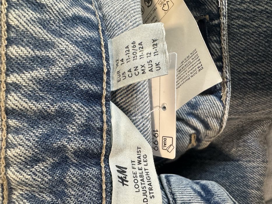 Нови детски дънки H&M Loose Fit – ръст 152 (11–12 години) – с етикет