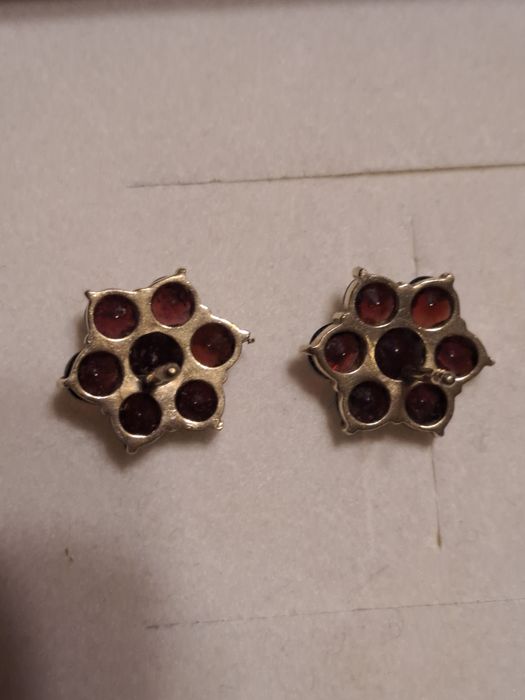 Cercei aur 8k cu granate