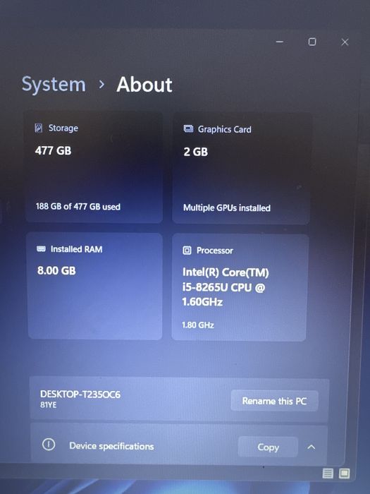 Laptop Notebook Lenovo I5 Nvidia MX25 SSD512 Windows 11