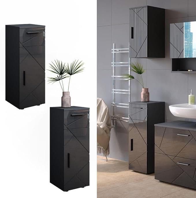 Vicco Irma Midi шкаф за баня висок гланц антрацит