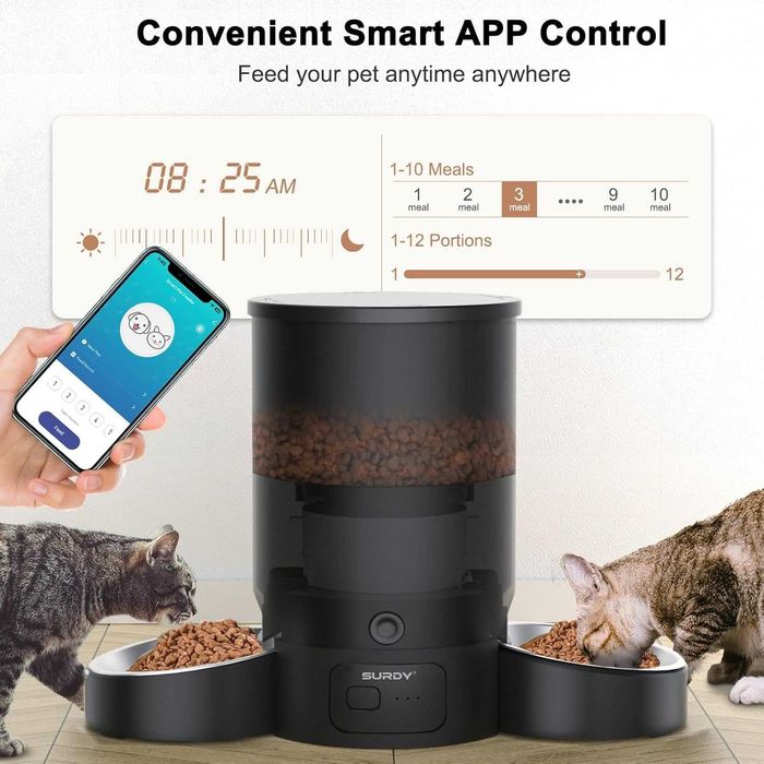 SURDY 2.4G WiFi интелигентна хранилка за домашни любимци с APP контрол