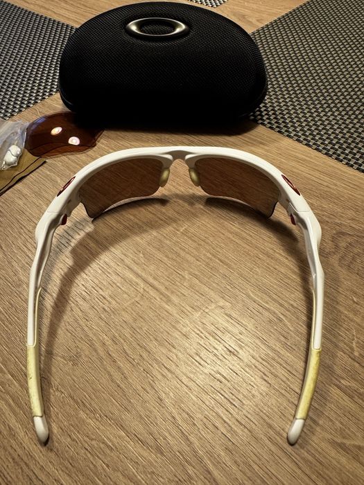 Oakley Fast Jacket Polarized Sunglasses Oo9097-3072 White/oo Red