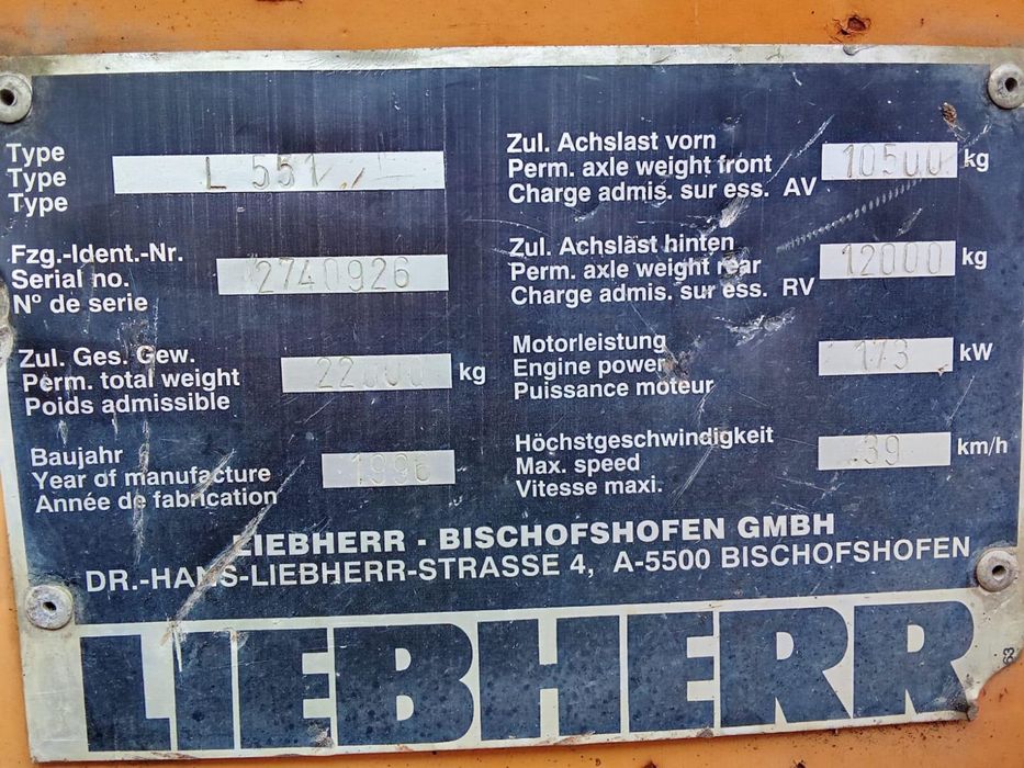 Vola liebherr 551 incarcator frontal