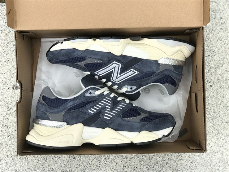 New Balance 9060 Navy White Full Box