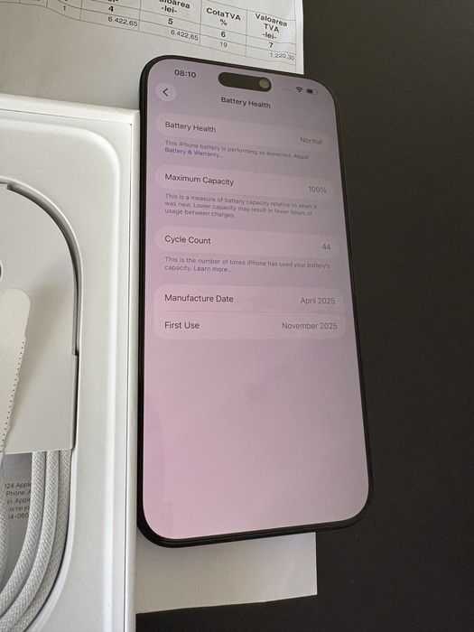 Iphone 16 pro max, 256gb, factura vodafone, folosit doua saptamani
