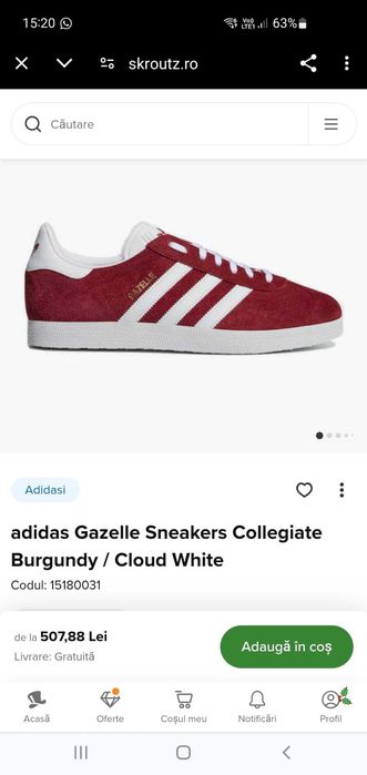 Adidas Gazelle masura 46 original nou in cutie