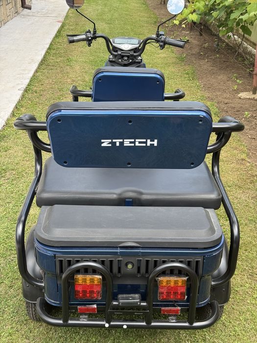Triciclu Electric Z-TECH ZT-31 cu 2 locuri.DOAR 5 Kilometri Utilizat motor 1500 W 60 V 20 Ah Albastru