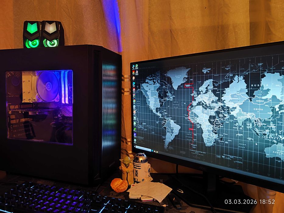 Компютър Ryzen 7 5800X, GTX 1650 4GB, RAM 32GB DDR4 3600, SSD 512GB