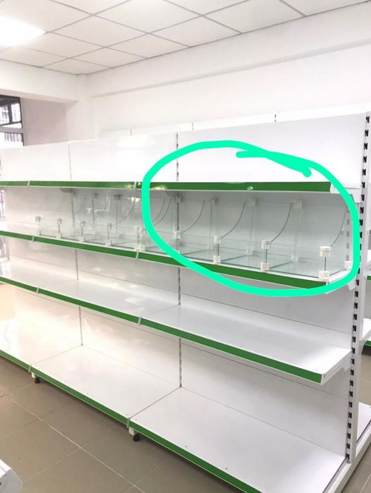 Стеллажи полки овощные хлебные кассовые