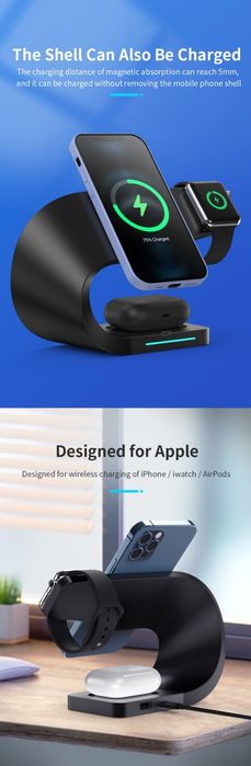 Proda PD-178 Док-станция MagSafe 15W для iPhone 16 Apple Watch AirPods